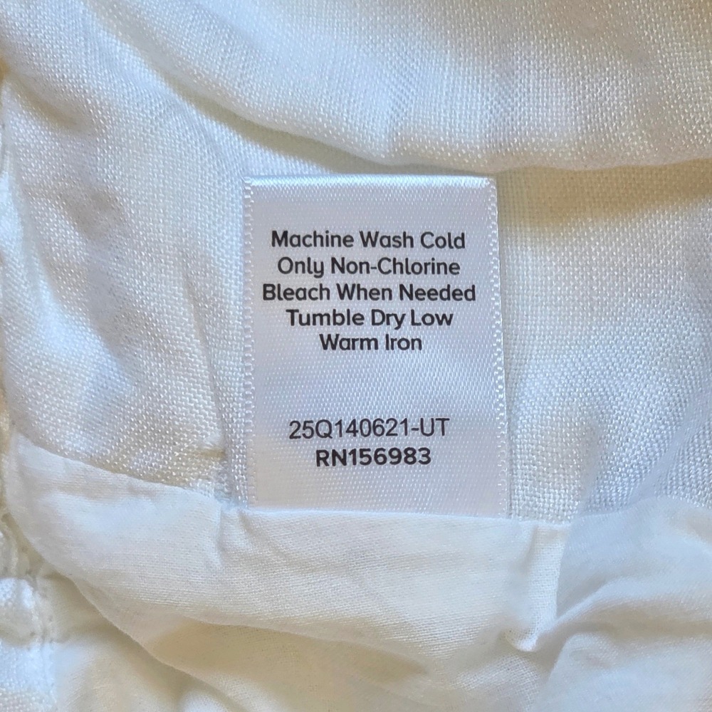 Evereve Sophia Linen Wide Leg Pants White Elastic Waist Medium NWOT - Picture 5 of 8